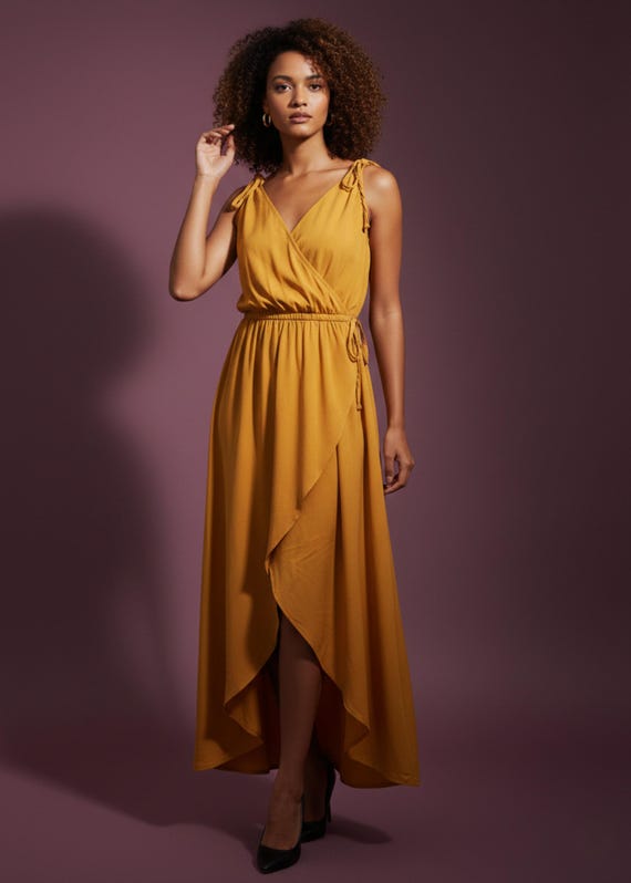 mustard flowy dress Kenzie Maxi Dress-Yellow Mustard main image 0