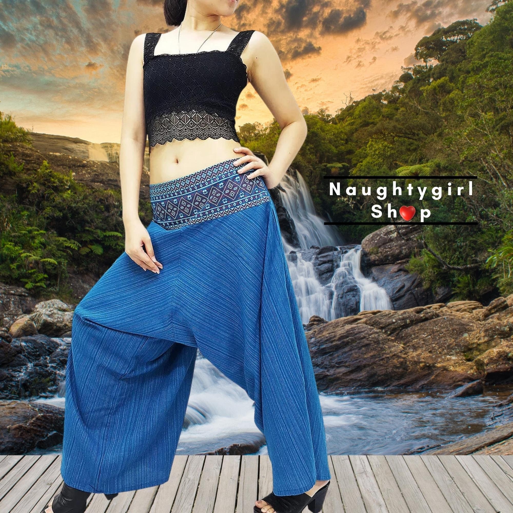 Pantaloni Da Yoga Harem In Cotone Rosso, Pantaloni Da Danza Del