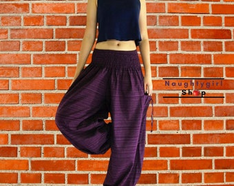 Purple Cotton Pants,Women Clothing,Yoga Pants,Aladdin Pants,Maxi Pants,Baggy Pants,Gypsy Pants,Clothing Trouser Cotton Pants (TCC19)