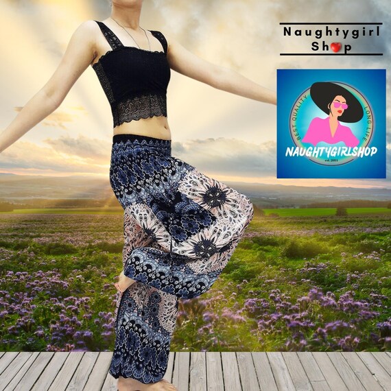 Pantalon de mujer pantalones tailandeses pantalones de yoga pantalones Aladdin pantalones tailandeses Boho pantalones pantalones gitanos pantalones rayon hippie pantalones negro rojo TS273 Etsy Espana