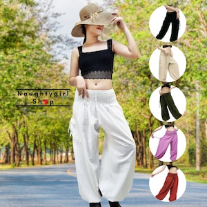 Women Harem Pants,Yoga Pants,Aladdin Pants,Maxi Boho Pants,Gypsy Pants,Baggy Pants,Hippie Pants,Unisex Trouser Thai Cotton Pants,(TCCP)