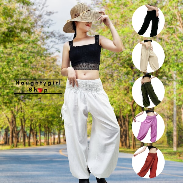 Women Harem Pants,Yoga Pants,Aladdin Pants,Maxi Boho Pants,Gypsy Pants,Baggy Pants,Hippie Pants,Unisex Trouser Thai Cotton Pants,(TCCP)