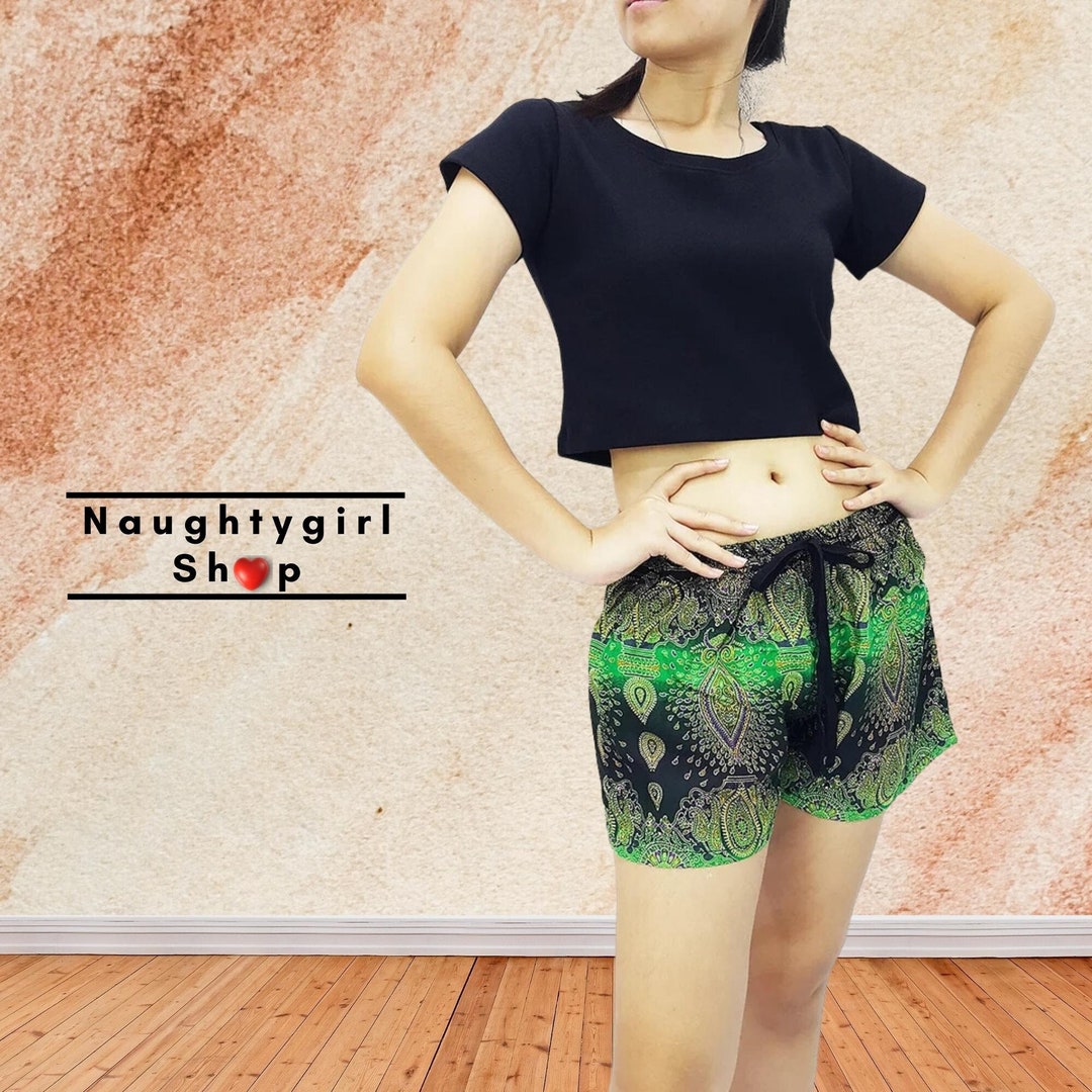 Multicolor printed rayon women shorts