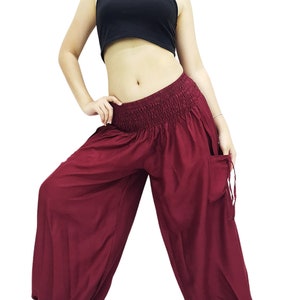 Harem Pants Women,Boho Clothing, Hippie Pants,Yoga Pants,Aladdin Pants,Loungewear Pants,Rayon,Viscose,Comfy Trouser, TC45 TC2 Dark Red