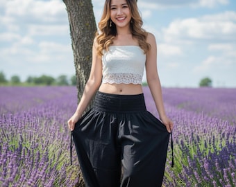 レディース レーヨン ハーレムパンツ：ボヘミアン アラジン ヨガパンツ