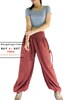Thai Women Clothing Yoga Pants Aladdin Pants Maxi Pants Boho Pants Gypsy Pants Genie Pant Hippy Pants Trouser Cotton Pants Brick Red (TCC47) 