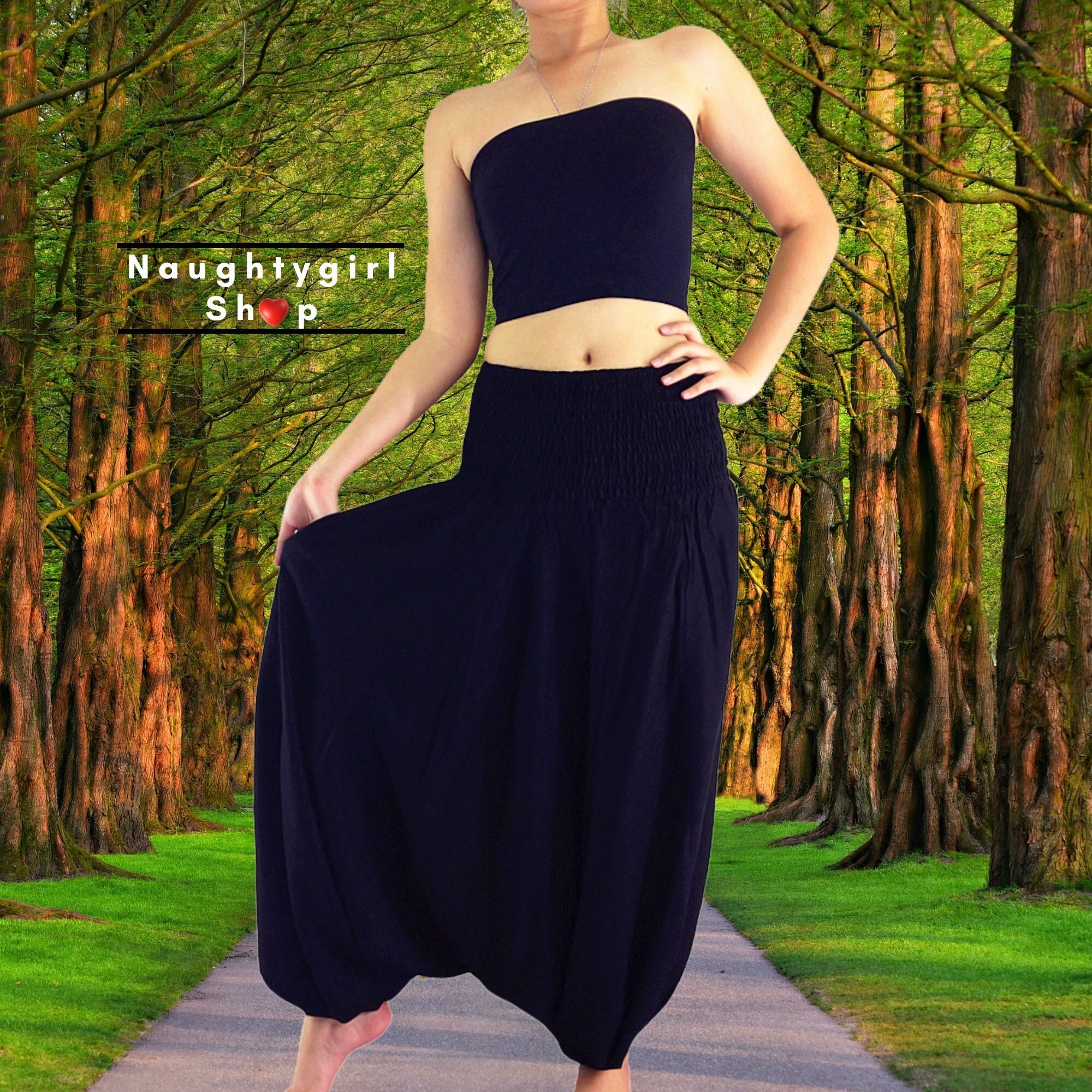 Kamuon Mens Casual Baggy Men's Hippie Harem Pants Cotton