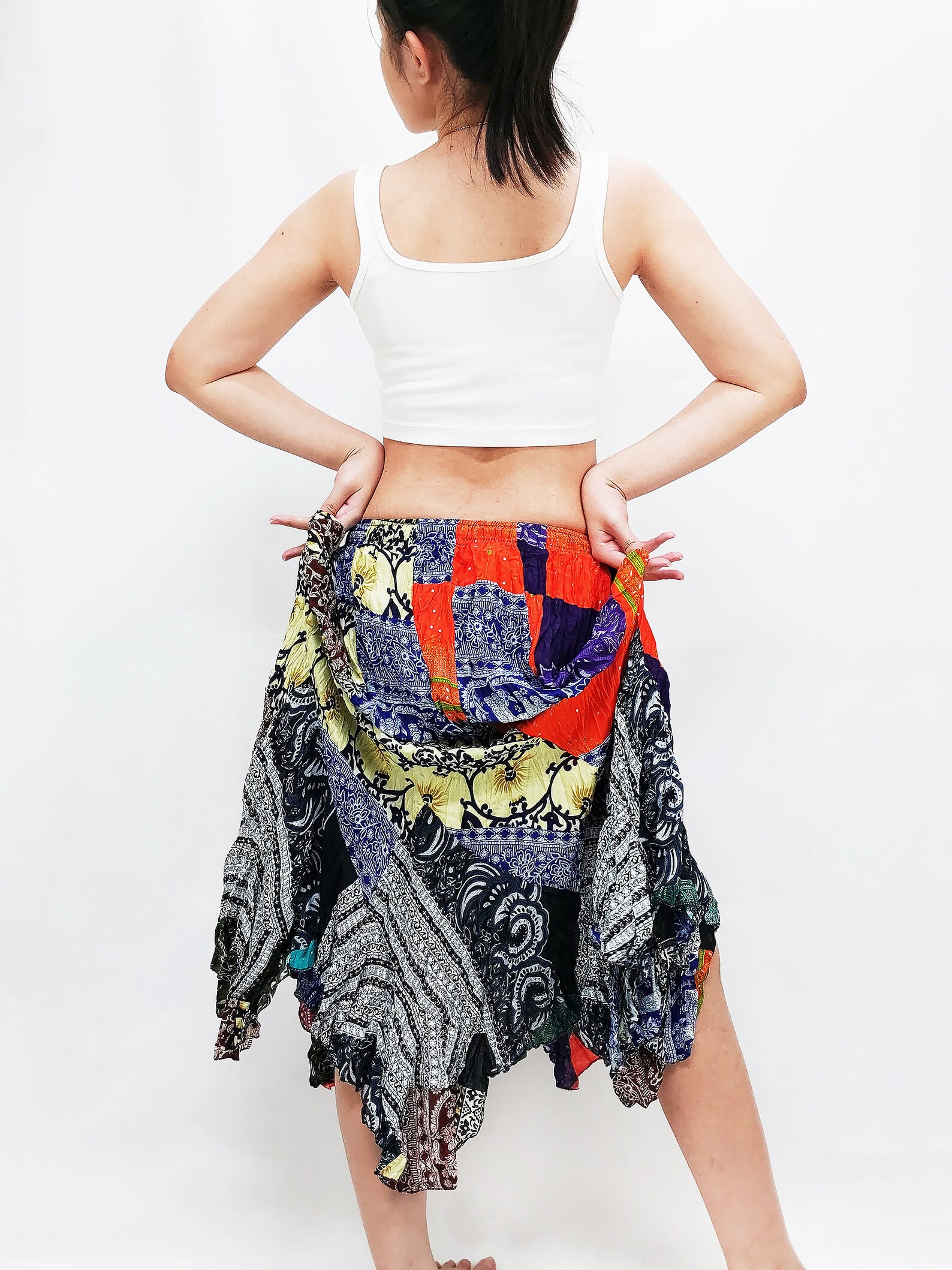 Patchwork Skirt Women Maxi Skirt Gypsy Skirt Rayon Skirt Boho Etsy