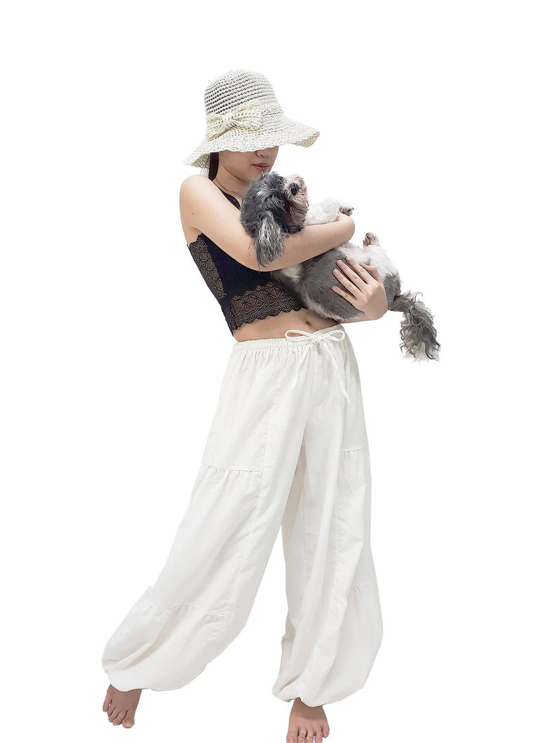 off white cotton pants