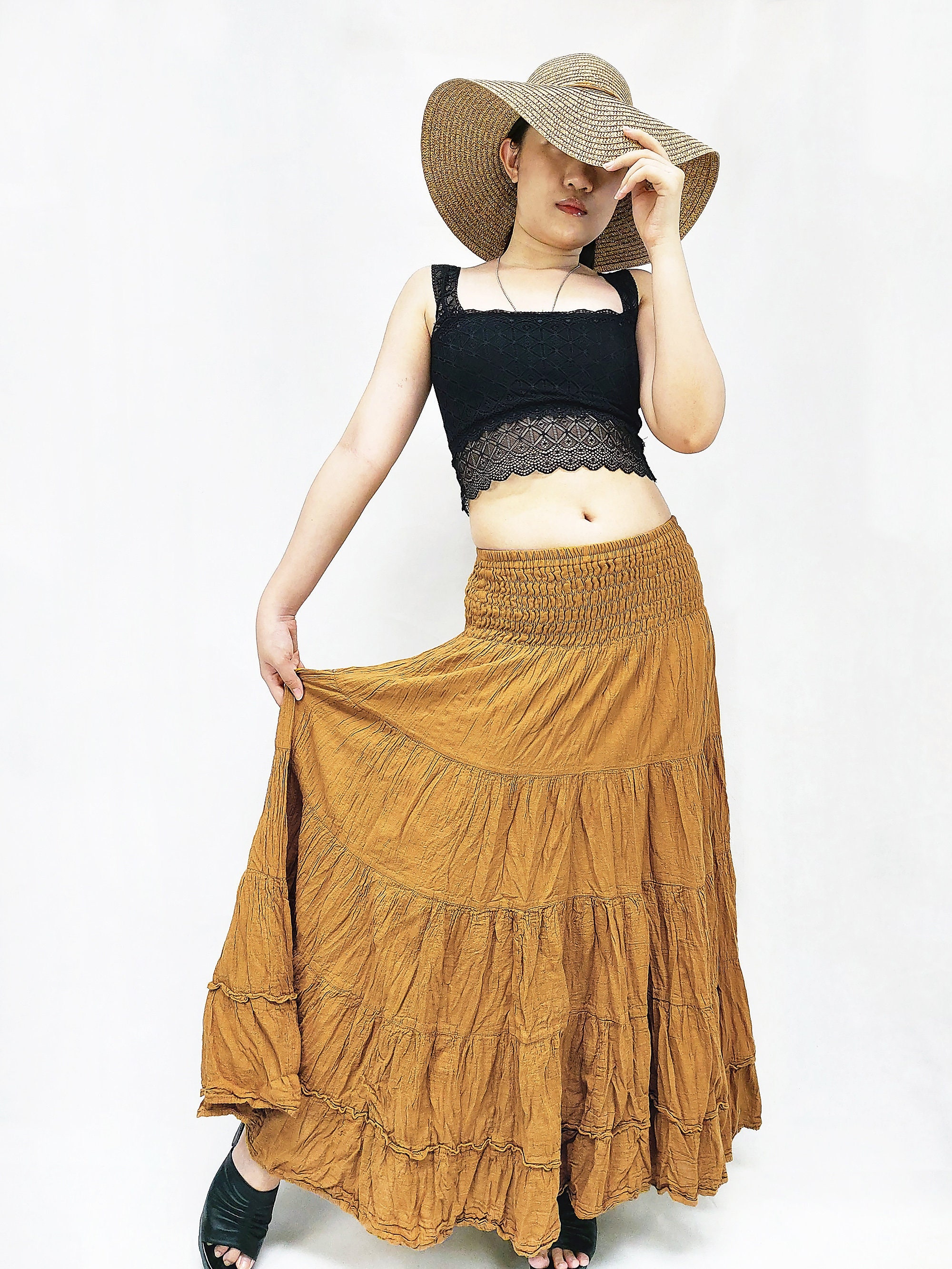 boho skirt tiered