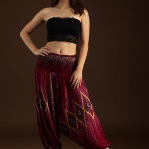 Pikalda-Peacock Rayon Harem Pants: Comfy Boho Hippie Loungewear HP28 image 2