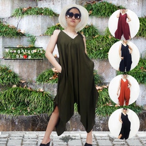 Womens Jumpsuit, Slip Jumpsuit, Long Jumpsuit, Boho Jumpsuit, Bohemian Jumpsuit, Loose Jumpsuit, Rayon Jumpsuit & Romper, Mathernity (LRJP)