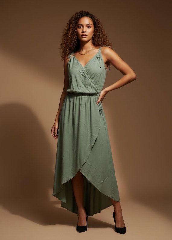 pale green maxi dress Maude Light Green Embellished Maxi Dress – Frock and Frill main image 0