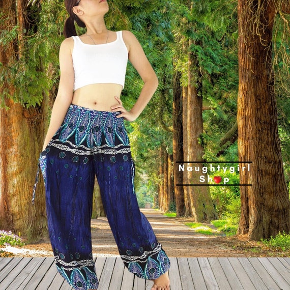 Women Clothing,trouser Pants Yoga Pants,aladdin Pants,thai Pants,boho  Pants,gypsy Pants,rayon Pant Hippie Pants,trouser Navy Blue TS119 