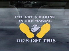 I've Got A Marine in the Making Yellow Footprints Outdoor Decal, …