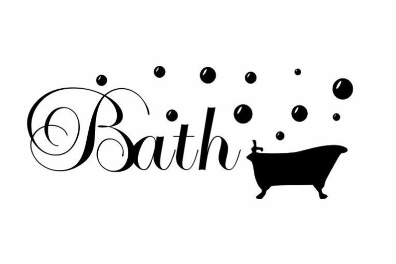 Bath Decal Bath tub decals Wall Decals Decals for house Etsy