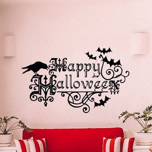 Happy Halloween Decal: Halloween Decals Halloween Decor | Etsy