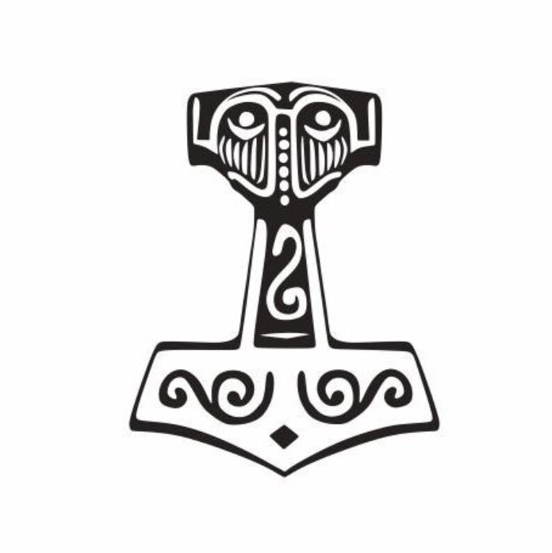 Download Thor's Hammer Decal: Thor hammer-wielding God Norse | Etsy
