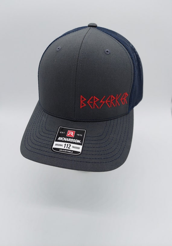 Berserker Design Trucker Hat on Charcoal and Navy Richardson | Etsy