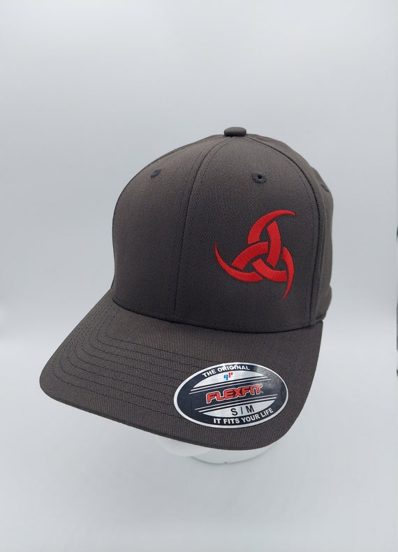 Odin's Horns on Grey Flex Fit Hat 