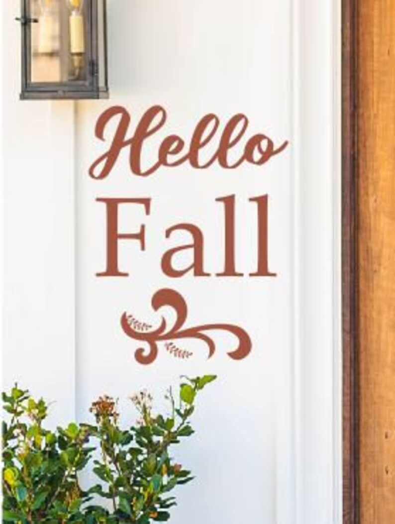 Happy Fall Decal Fall Leaves Decals Autumn Decal Leaves Etsy