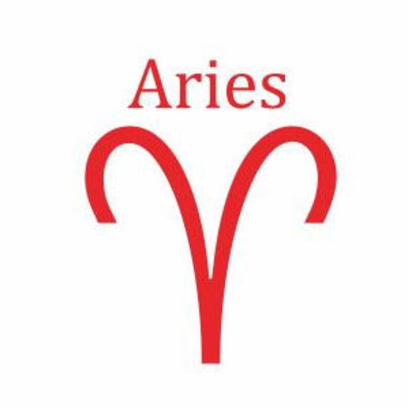 Aries Symbol Decal Aries Gifts Birthday Gifts Zodiac Etsy