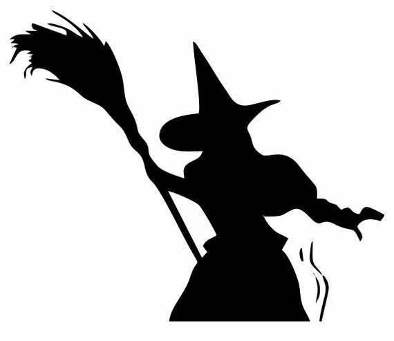 Witch And Broom Decal Halloween Decor Scary Decor Holiday Decorations Haunted House Witches Decor Creepy Decor Holiday Decor