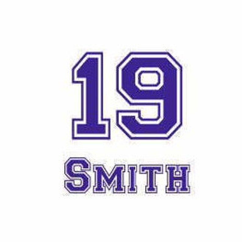 Sports Name and Number Custom Decal Sport Decals Kids Etsy