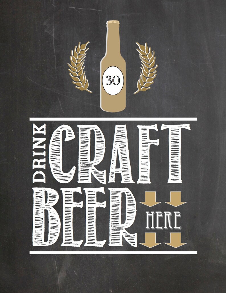 PRINTABLE Drink Craft Beer Here 8x10 PDF Download Etsy