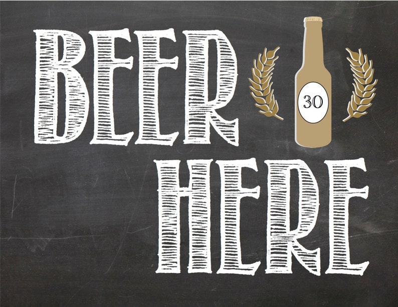 PRINTABLE Beer Here 8x10 PDF download Etsy