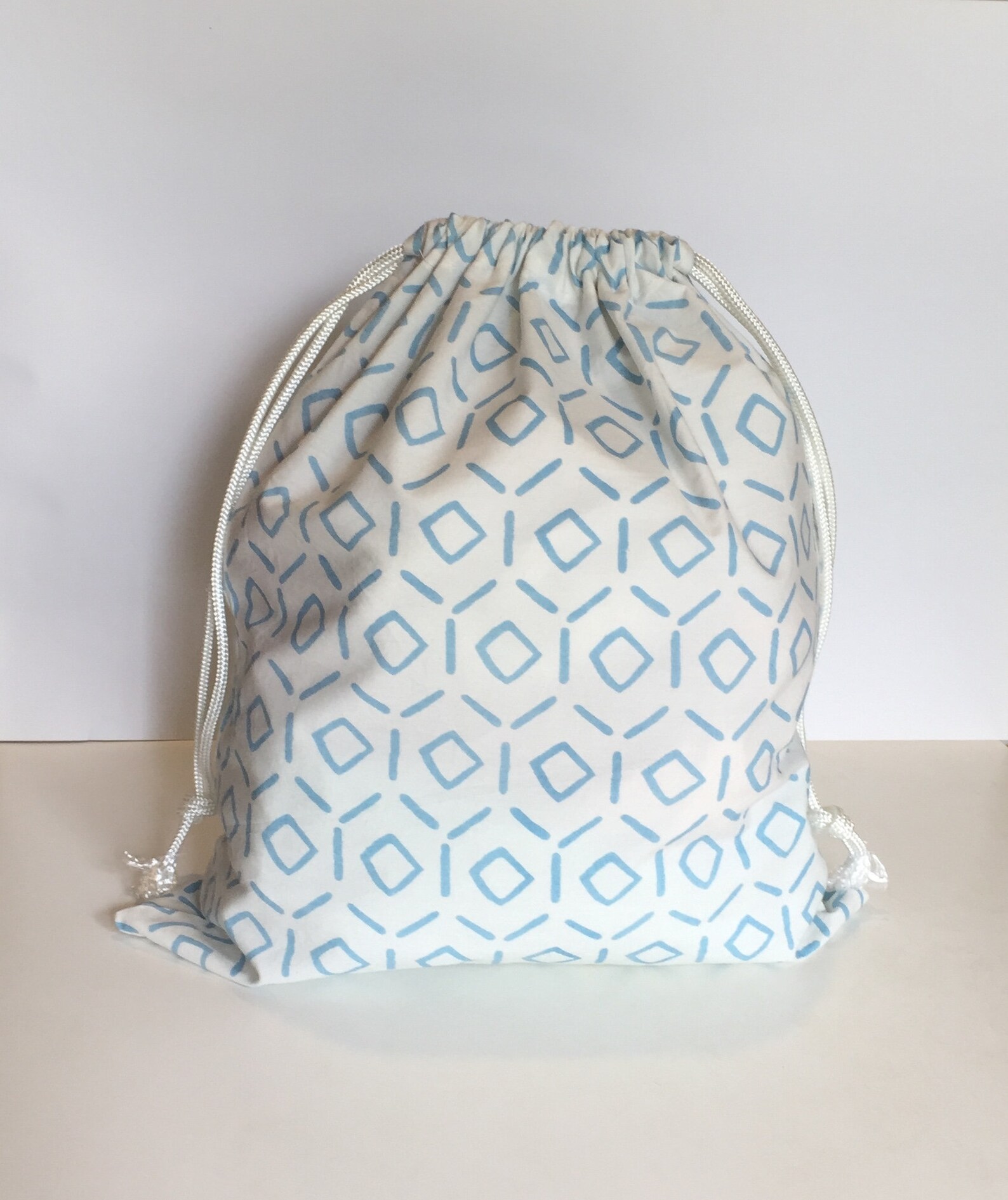 Blue drawstring bag large drawstring bag toy bag games bag Etsy