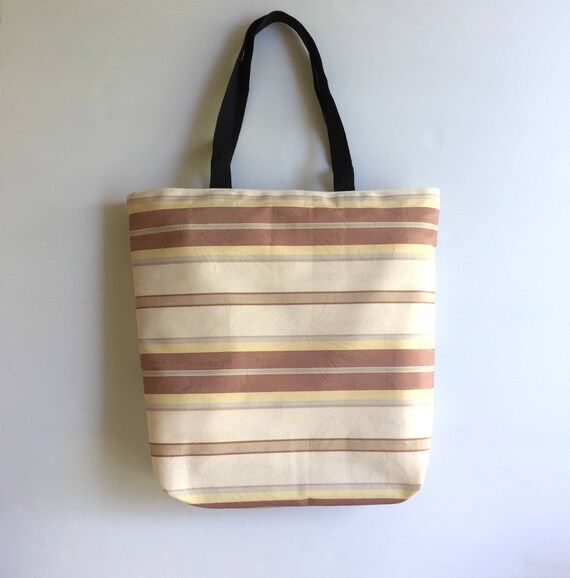 striped beach bag