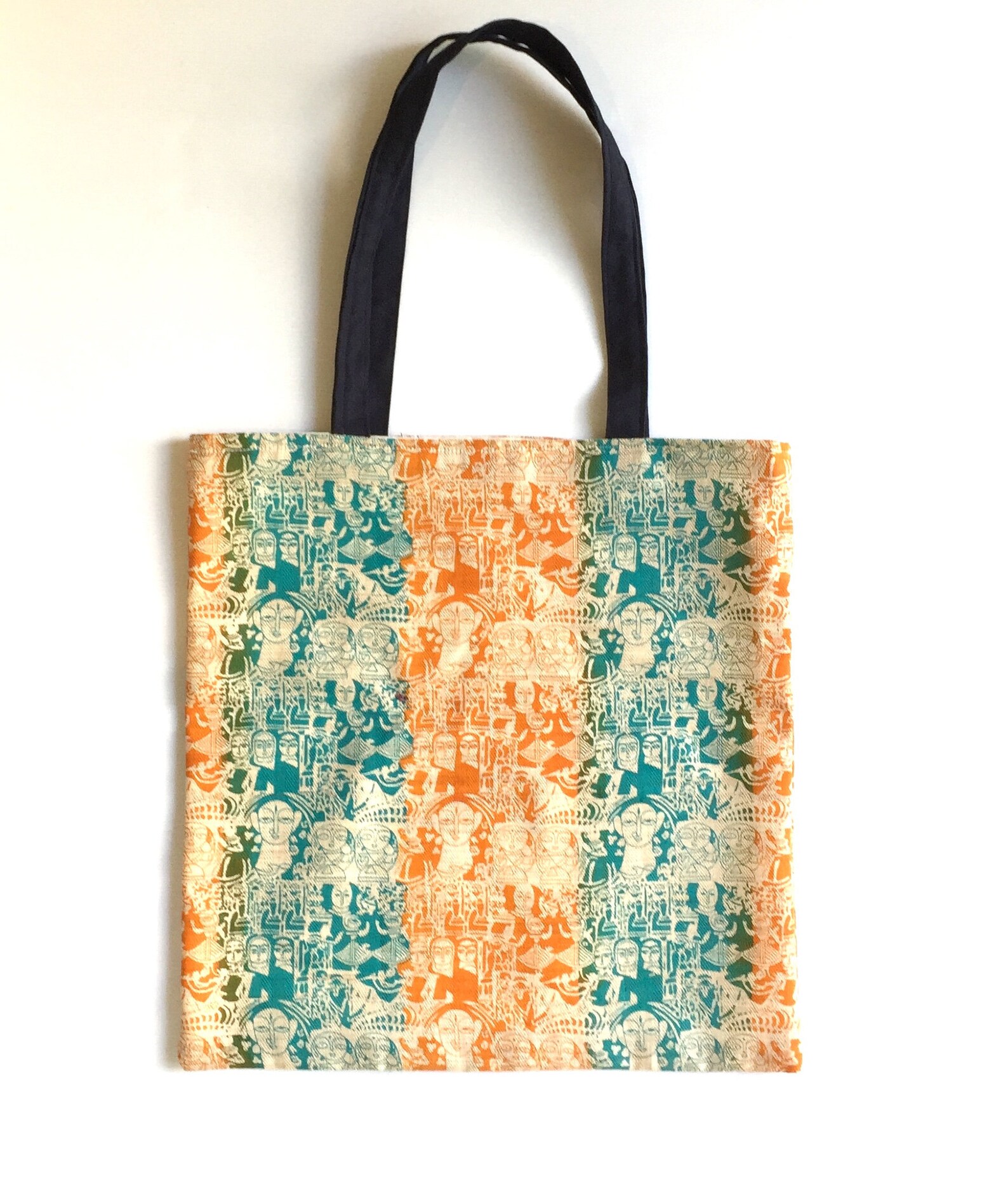 Orange Tote Bag Green Tote Bag Orange and Green Bag - Etsy