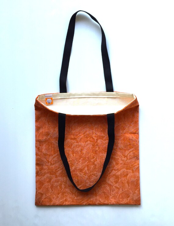burnt orange tote bag