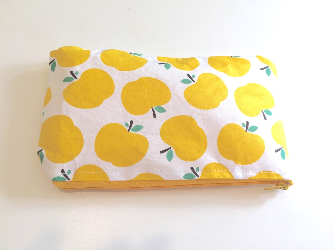 Cute Pencil Case Yellow Pencil Case Stationery Bag Zipper Etsy