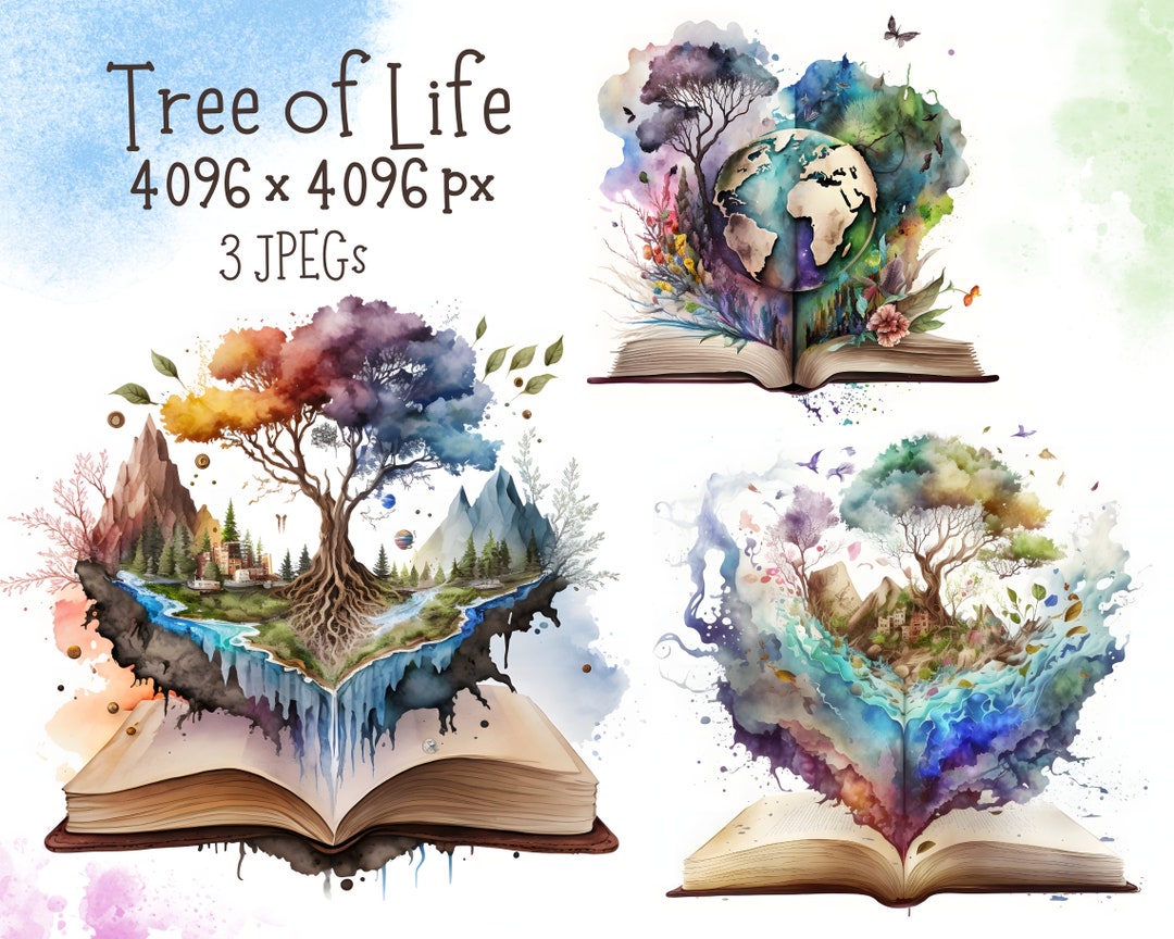Watercolor Tree of Life Bundle Earth Day Sublimation - Etsy