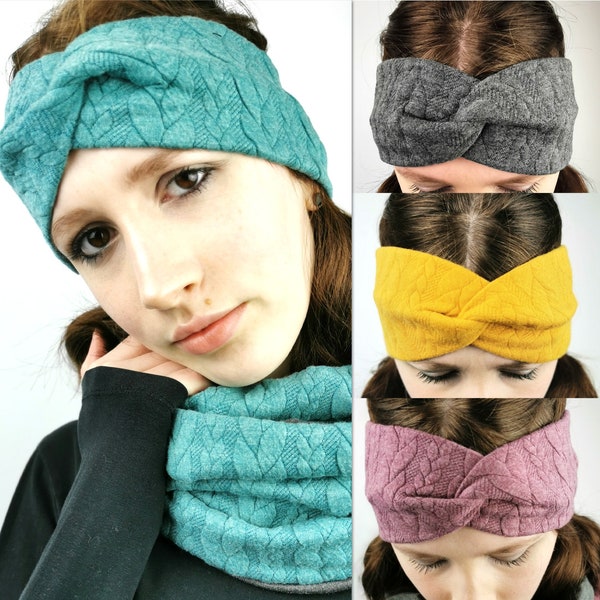 Hairband Zopfpattern tricote différentes couleurs