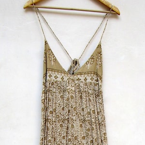 sand floral bunches rayon women strap long maxi dress - v neckline maxi dress - sleeve less maxi dress - summer long dress