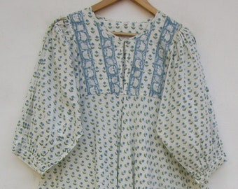 little floral printed umbrella maxi dress - Henley neckline with buttons maxi dress - 3/4th sleeve with buttons maxi dress