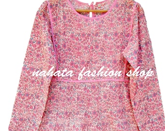 bohemian pink peacock floral printed maxi dress - scoop neckline with back tassel long dress - long sleeve summer maxi