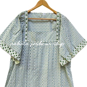 little flowery look printed cotton mini maxi dress - square neckline with back button mini dress - half kimono sleeve bohemian mini dress