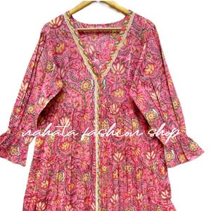 pink floral printed long maxi dress - long ruffle sleeve with buttons maxi - v neckline maxi dress