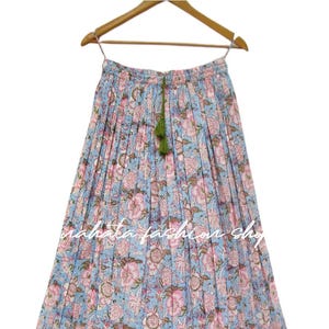 classy look ethnic printed cotton long maxi skirts - broomstick style Indian maxi skirts