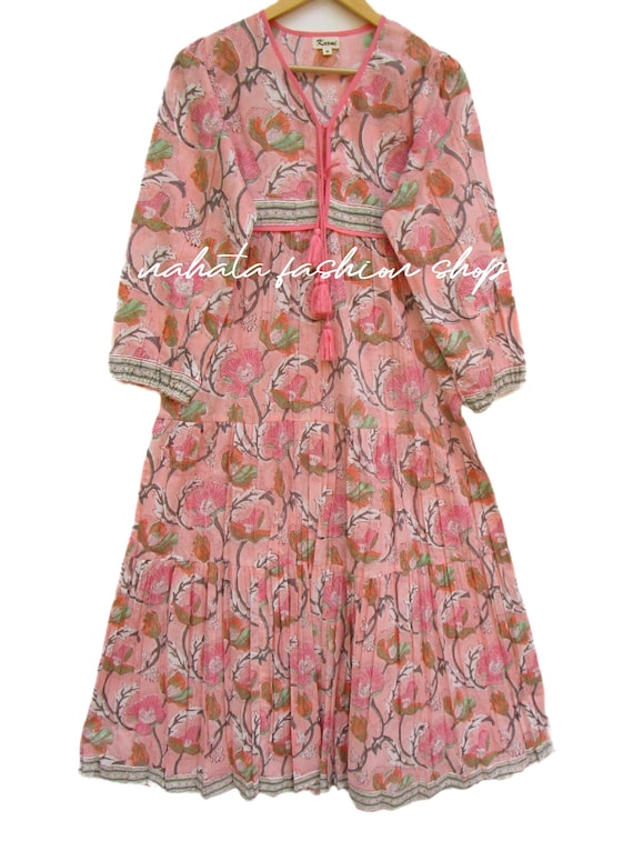 chinese dress ladies Peach Vintage Floral Maxi Dress main image 1