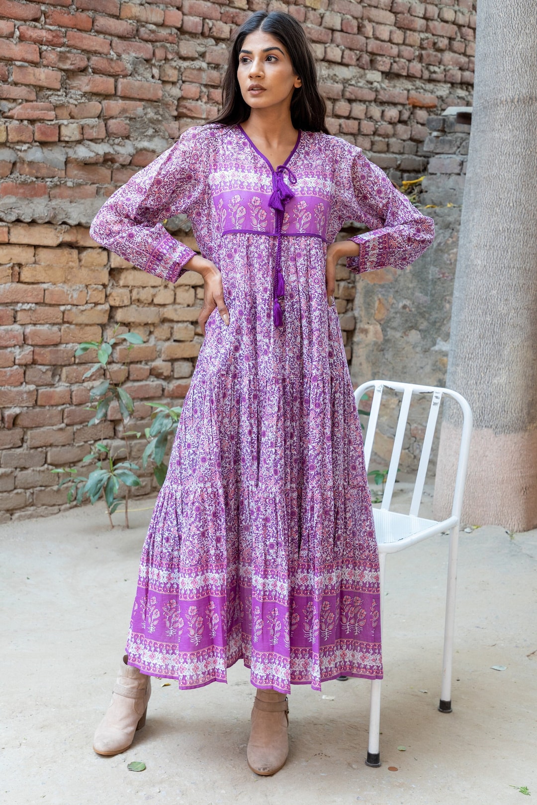 purple print dress Ever-Pretty Floral Flutter Sleeve Side Split Maxi Formal adding a touch of whimsy and femininity Amarra Purple Evening Dresses |