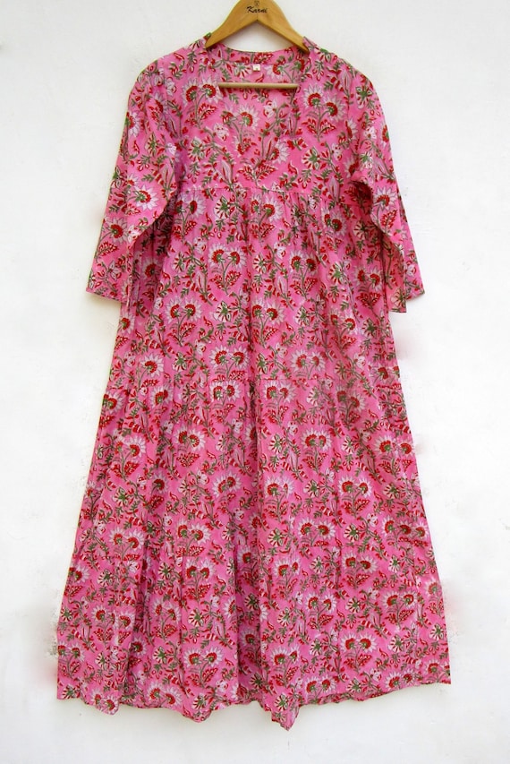 dress 3/4 sleeve designs Black Ladies 3/4 Sleeve Casual Wear Designer Printed Maxi Dress, Hand Wash, Size: S To 3xl at 300/piece in Surat