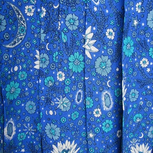 beautiful moonlight floral printed rayon summer maxi dress v neckline with drawstring tassel maxi dress long bell sleeve summer dress image 4