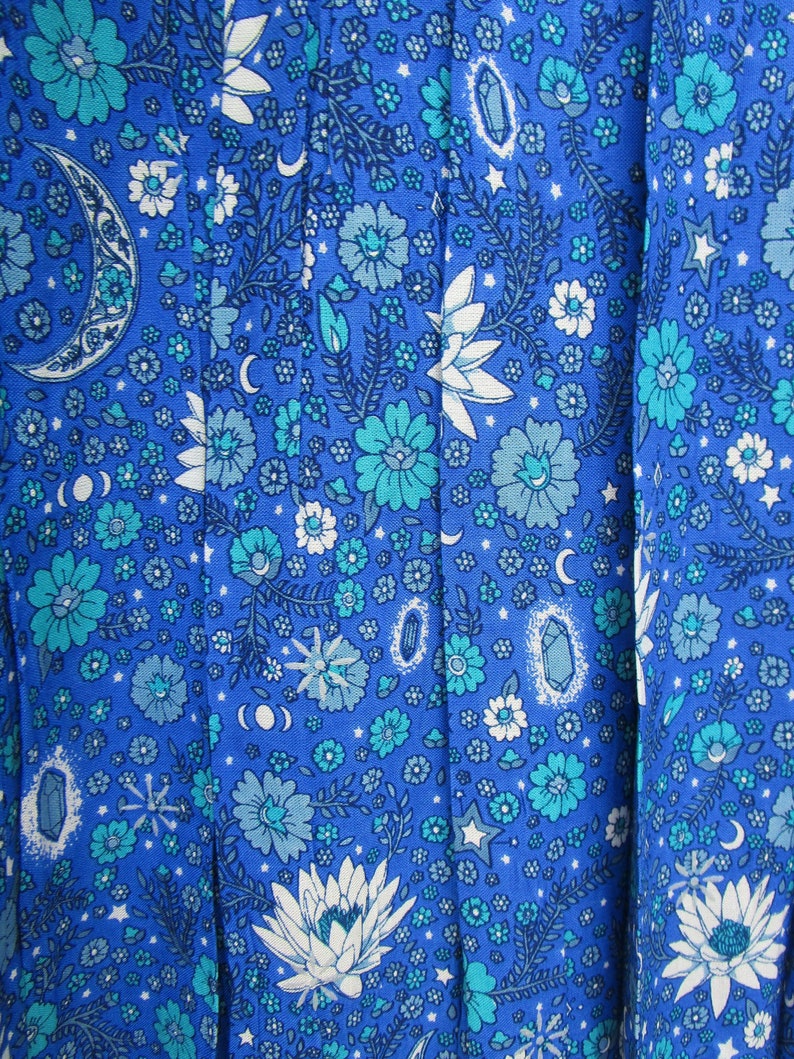 beautiful moonlight floral printed rayon summer maxi dress v neckline with drawstring tassel maxi dress long bell sleeve summer dress image 4
