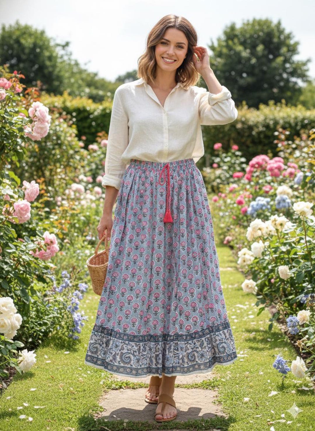スカート Drawer flowerprint long skirt 36 il_1080xN.7722303077_nkjf.jpg
