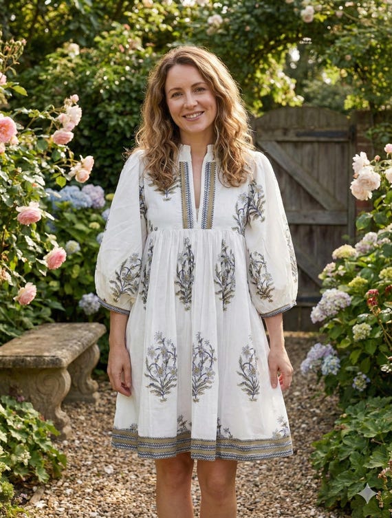 indian cotton boho dress Pure Cotton Long Maxi Dress Indian Block Print Pastel Summer Earthy Elegant Mommy Comfy Daywear Beach Outfit Grey Aqua Blue Pink Hue